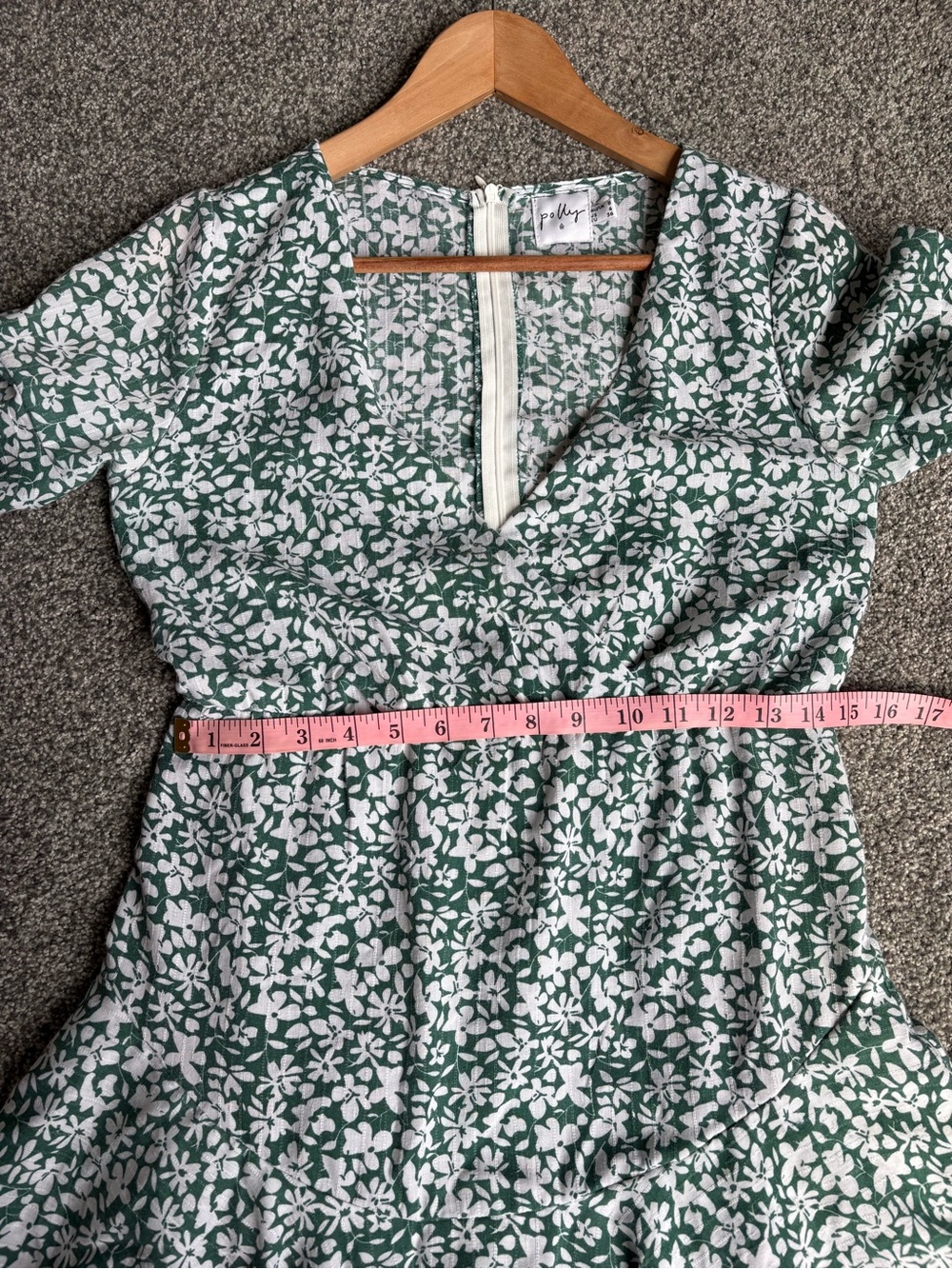 Princess Polly Green Nimmo Floral Ruffle V Neck Mini Faux Wrap Dress size 4 - Picture 6 of 12